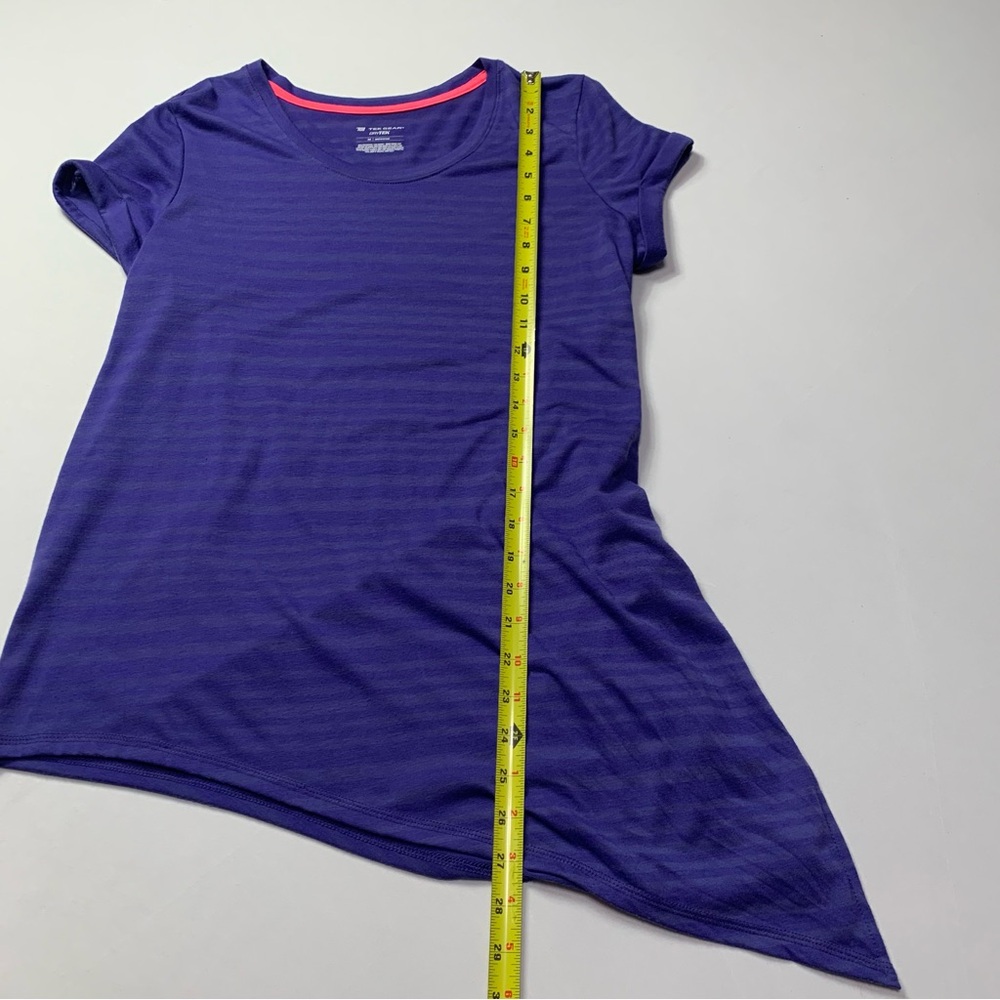 Tek Gear Purple Striped Dry Tek Short Sleeve Top Women’s Medium - Picture 11 of 11